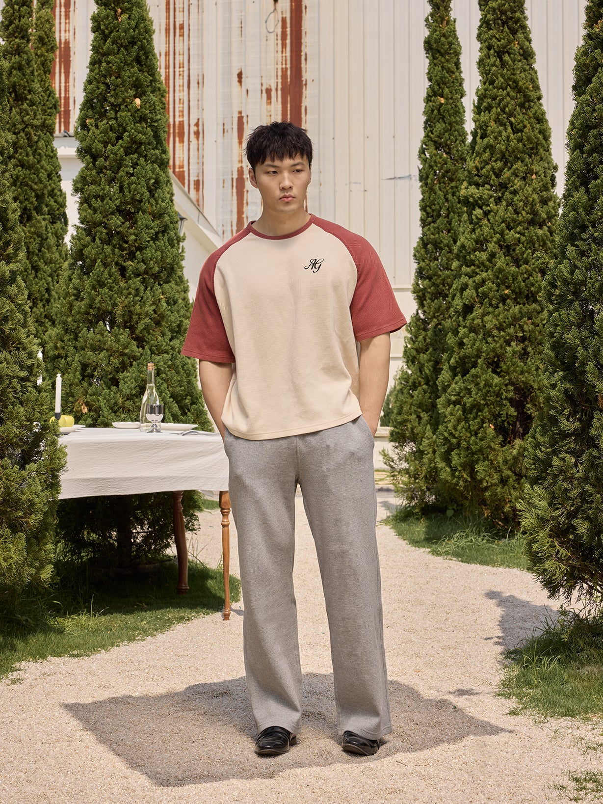 WAFFLE COLOR BLOCK TEE