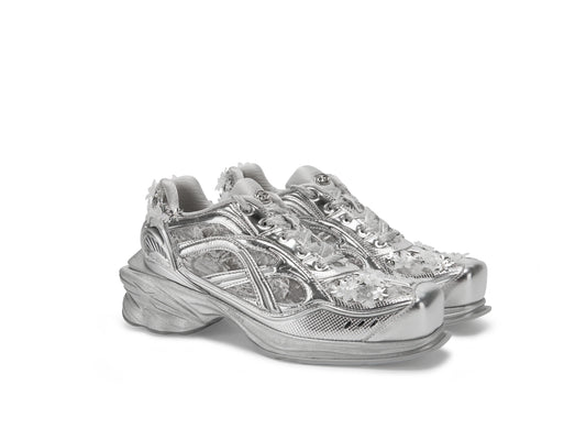 ATCROX&Florentinaleinter Co-branded cowhide square-toed beaded sports shoes