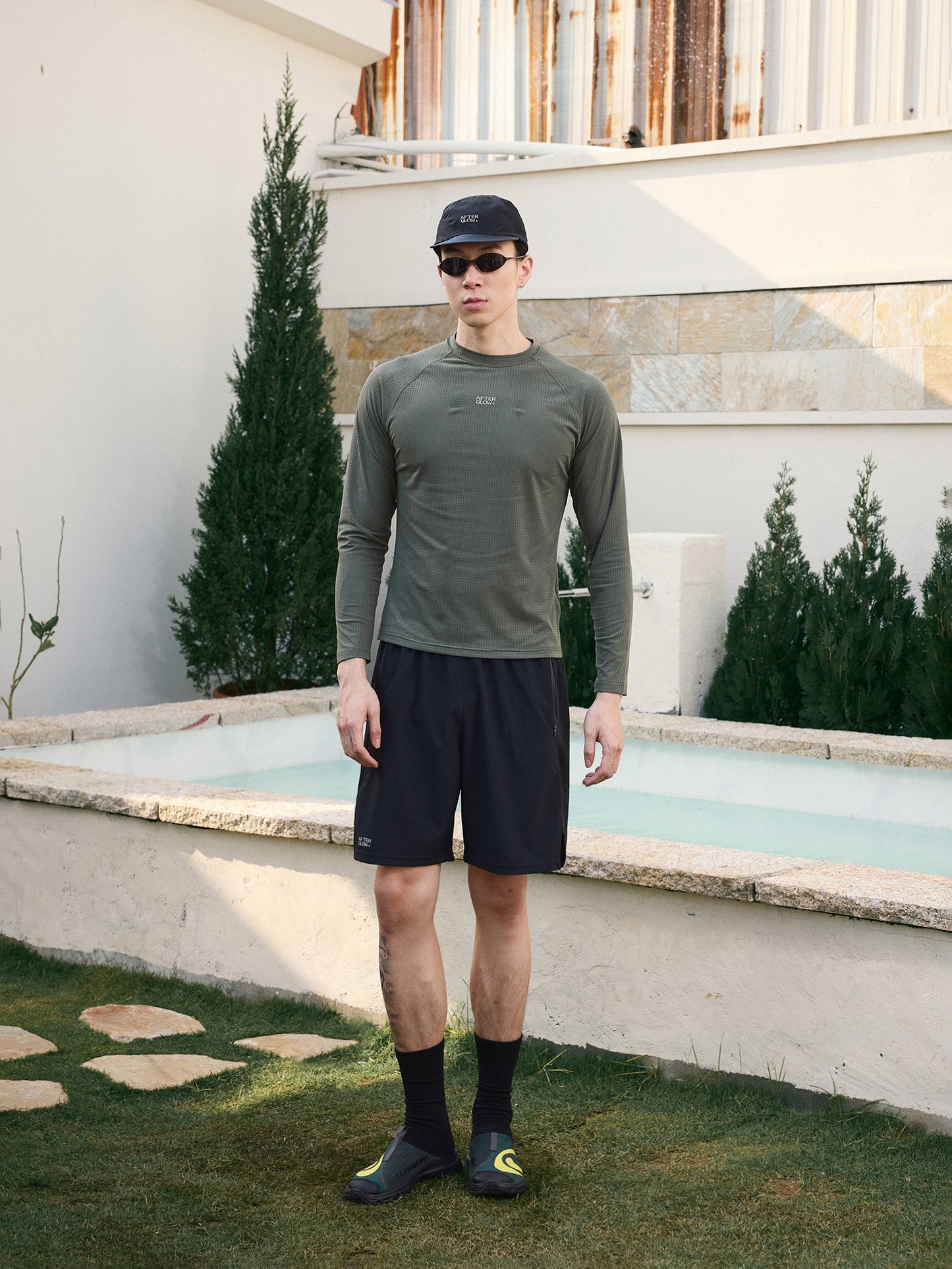 MESH SLIM FIT RAGLAN SPORT COMPRESSION TOP