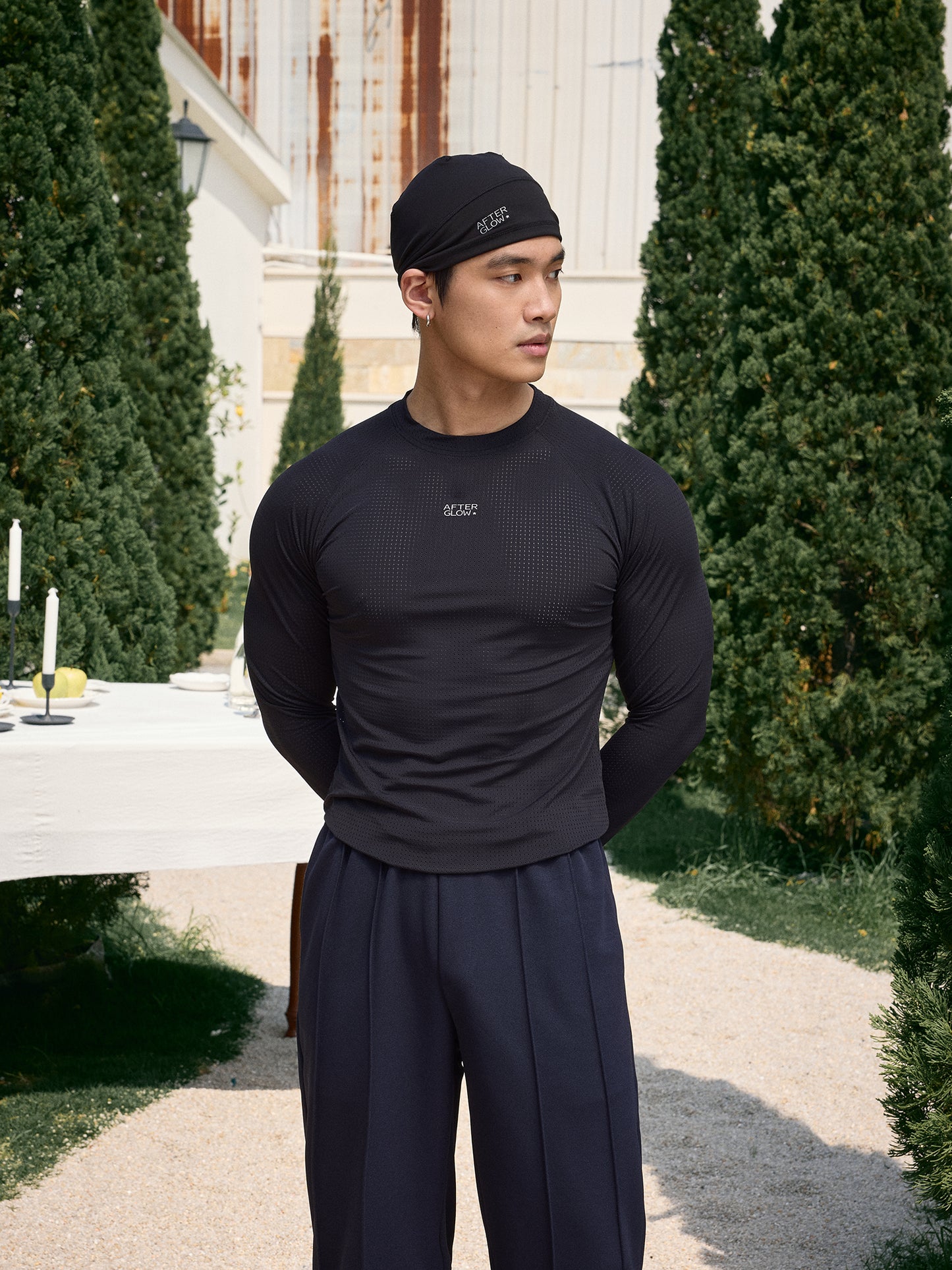 MESH SLIM FIT RAGLAN SPORT COMPRESSION TOP