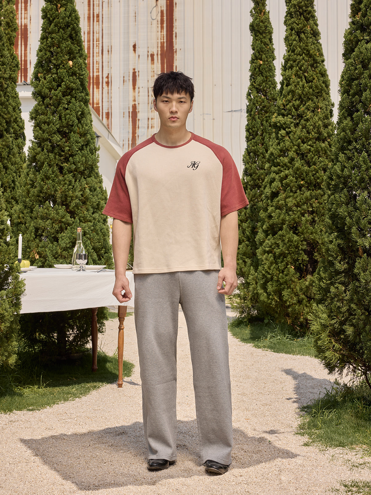 WAFFLE COLOR BLOCK TEE