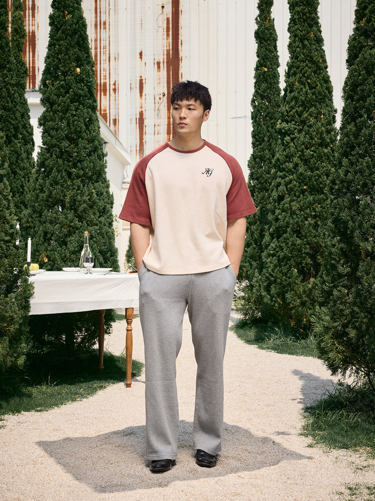 WAFFLE COLOR BLOCK TEE