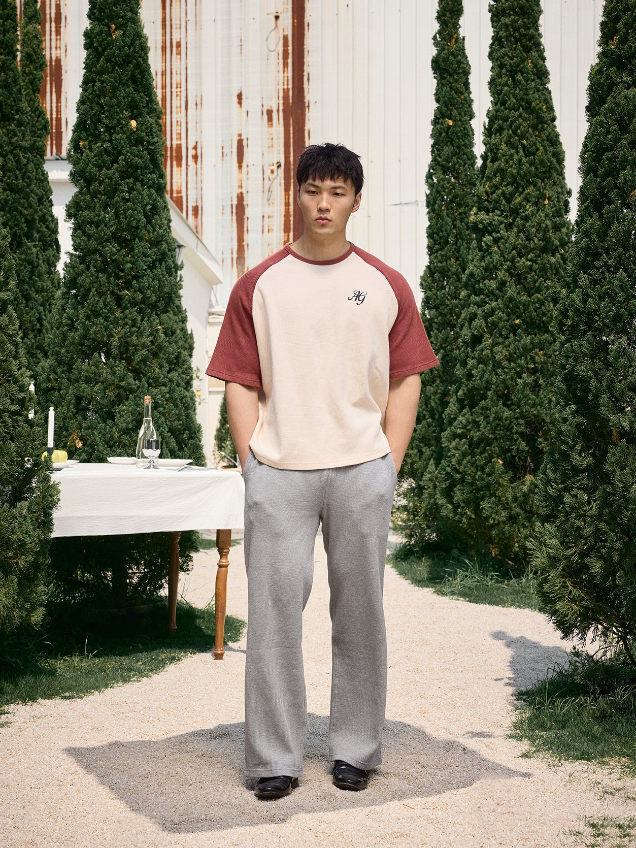 WAFFLE COLOR BLOCK TEE