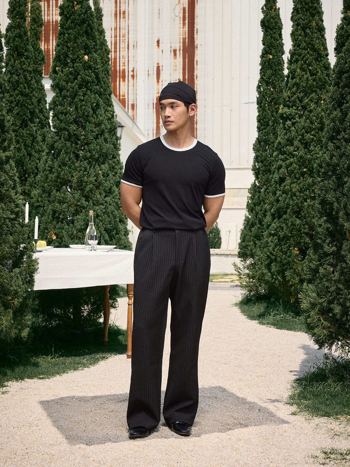 COLOR BLOCK RIBBED TEE