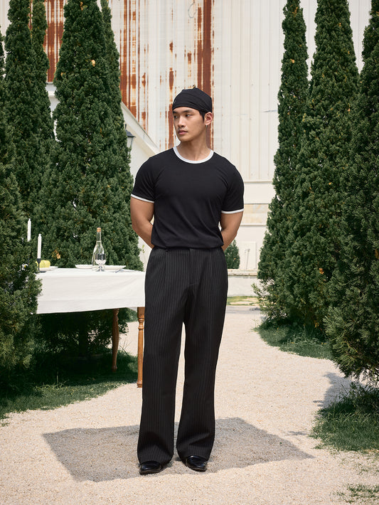 COLOR BLOCK RIBBED TEE