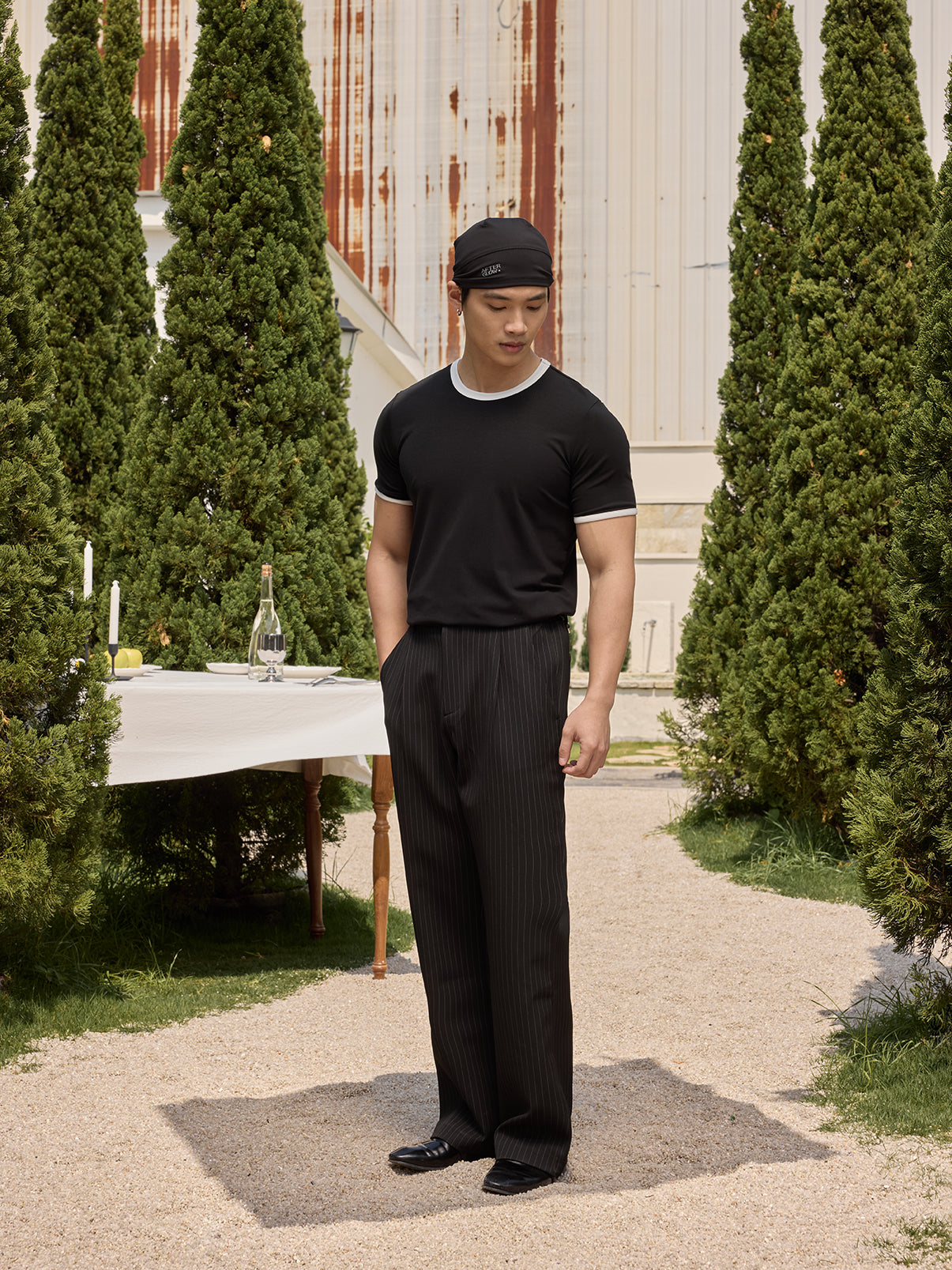COLOR BLOCK RIBBED TEE