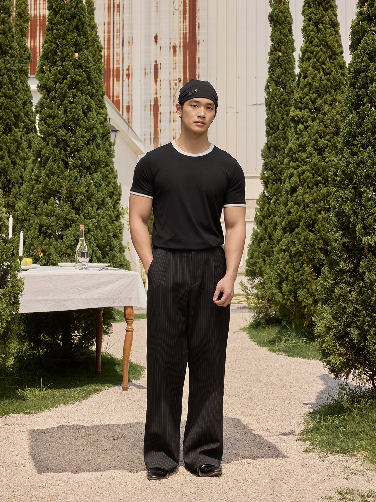 COLOR BLOCK RIBBED TEE