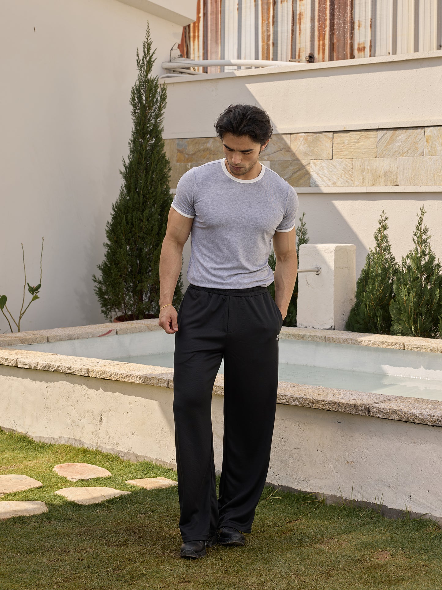 COLOR BLOCK RIBBED TEE