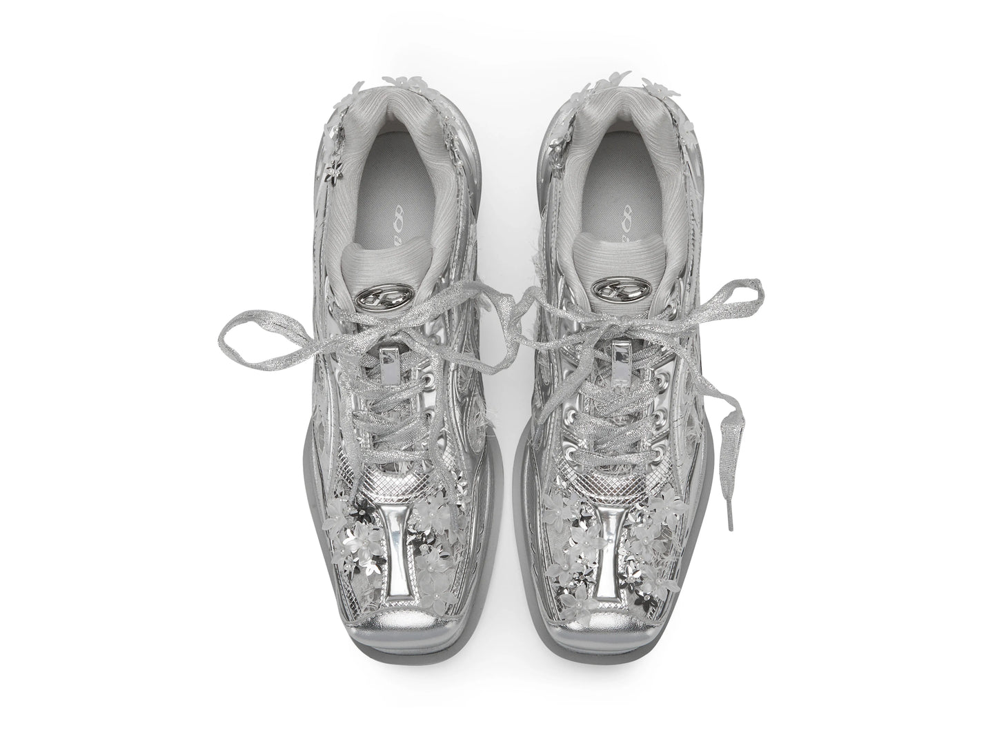 ATCROX&Florentinaleinter Co-branded cowhide square-toed beaded sports shoes