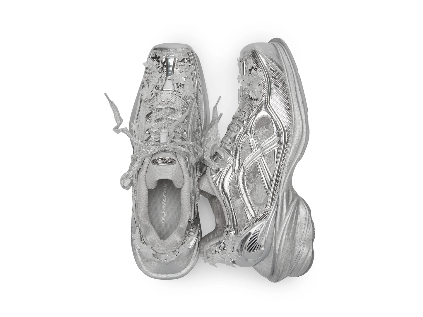 ATCROX&Florentinaleinter Co-branded cowhide square-toed beaded sports shoes